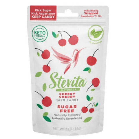 Stevita Hard Candy Sugar Free Cherry 3 Oz by Stevita