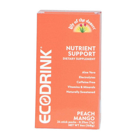 Lily Of The Desert, EcoDrink Nutrient Support Peach Mango, 24 Count Lily Of The Desert