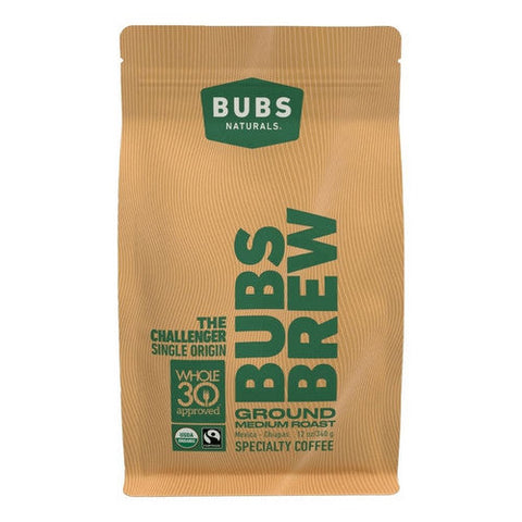 Bubs Naturals, Challenger Coffee Medium Roast Ground, 12 Oz Bubs Naturals