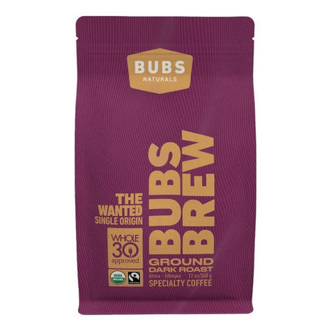 Bubs Naturals, Wanted Coffee Dark Roast Ground, 12 Oz Bubs Naturals