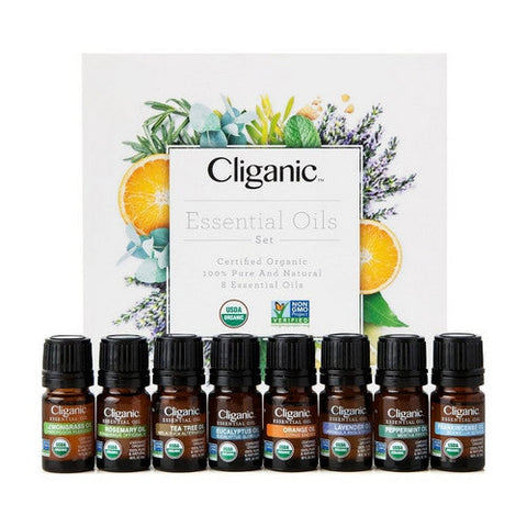 Cliganic, 100% Pure Essential Oil Aromatherapy Set, 8 Count Cliganic
