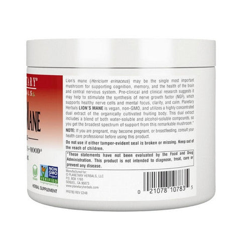 Planetary Herbals, Lion's Mane Capsules, 60 Grams Planetary Herbals