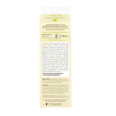 Babo Botanicals, Tea Tree & Grapefruit Purifying Shampoo, 12 Oz Babo Botanicals
