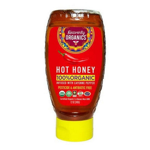 Heavenly Organics, Organic Raw Hot Honey squeeze bottle, 12 Oz Heavenly Organics