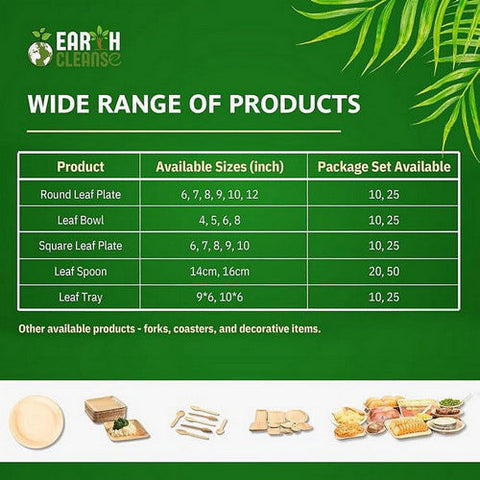 Earth Cleanse, Areca Palm Leaf Rectangular Tray 6x9-Inch, Pack of 25 Earth Cleanse