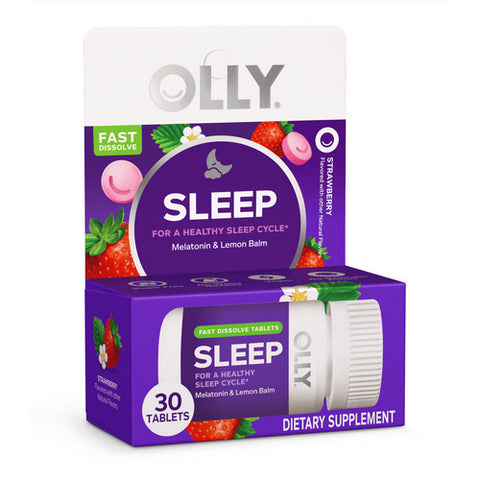 Sleep Fast Dissolve Dietary Supplement Strawberry Flavor 30 Count (Case Of 4) by Olly