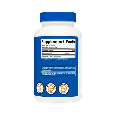 Nutricost, Caffeine Capsules, 100 Mg, 250 Count Nutricost
