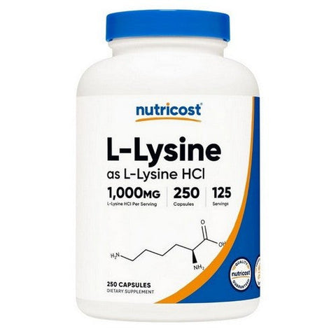 Nutricost, L-Lysine Capsules, 500 Mg, 250 Count Nutricost