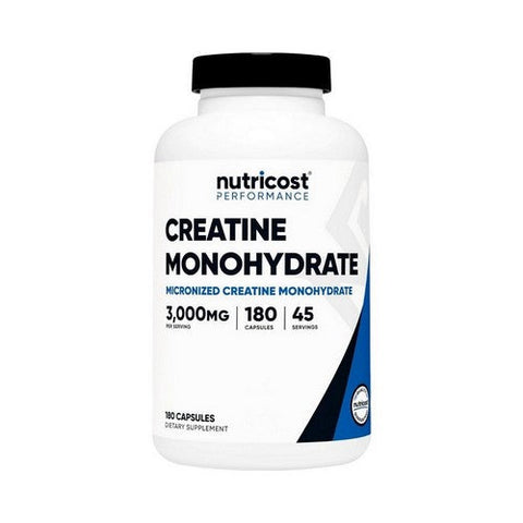 Nutricost, Creatine Monohydrate Capsules, 3000 Mg, 180 Count Nutricost
