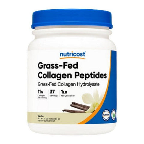 Nutricost, Grass-Fed Collagen Hydrolysate Powder Vanilla, 1 Lb Nutricost