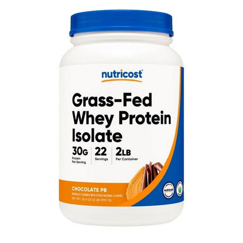 Nutricost, Grass-Fed Whey Protein Isolate Powder Chocolate Peanut Butter, 2 Lbs Nutricost