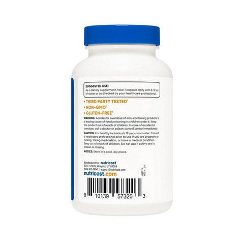 Nutricost, Iron Chelate From Ferrochel, 36 Mg, 240 Caps Nutricost