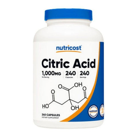 Nutricost, Citric Acid Capsules, 1000 Mg, 240 Count Nutricost