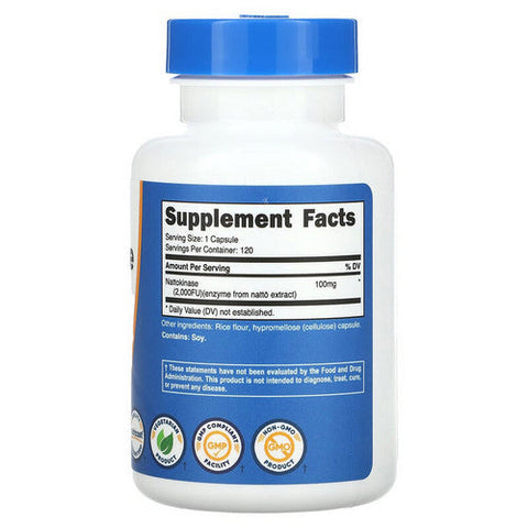 Nutricost, Nattokinase 2,000 FU Capsules, 100 Mg, 120 Count Nutricost