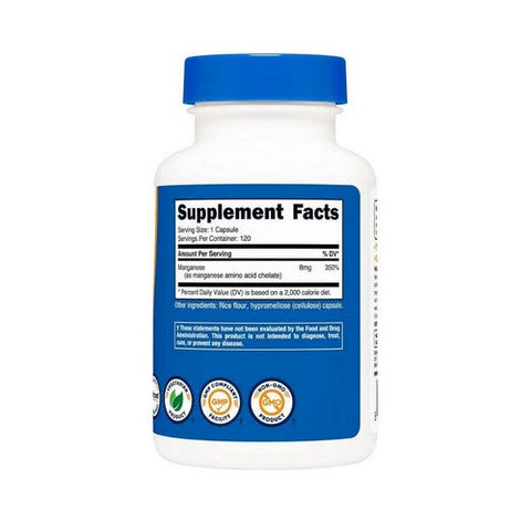 Nutricost, Manganese, 8 Mg, 120 Caps Nutricost