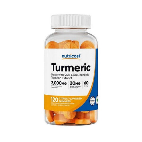 Nutricost, Turmeric Gummies Citrus, 2000 Mg, 120 Count Nutricost