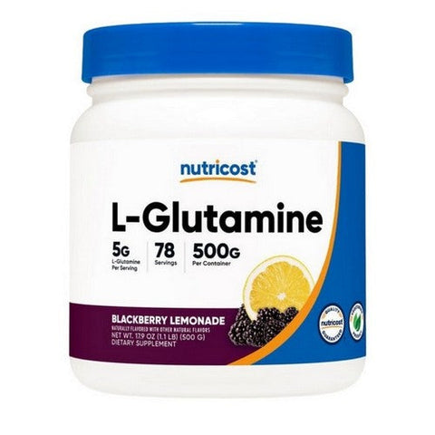 Nutricost, L-Glutamine Powder Blackberry Lemonade Stevia, 500 Grams Nutricost