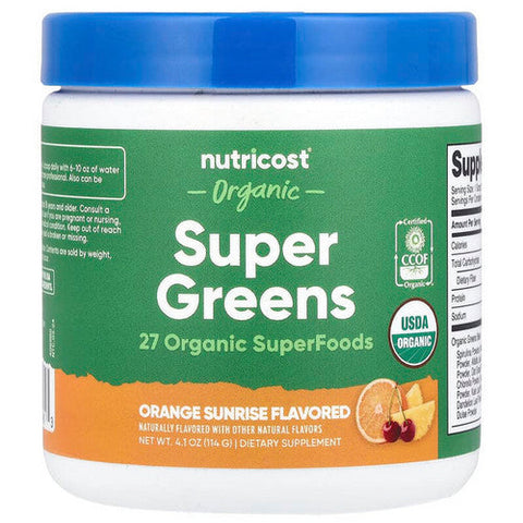Nutricost, Organic Super Greens Powder Orange Sunrise, 10 Servings Nutricost