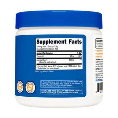 Nutricost, Natural Vitamin C Acerola Cherry Powder, 8 Oz Nutricost
