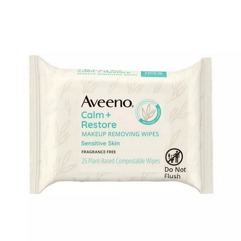 Calm And Restore Fragrance Free Wipes 25 Count (Case Of 6) by Aveeno