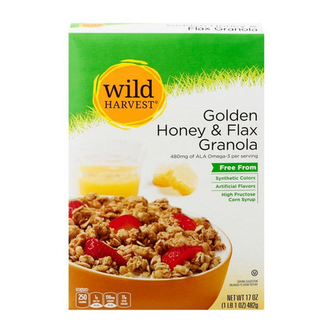 Golden Honey and Flax Granola 17 Oz (Case Of 12) by Wild Harvest