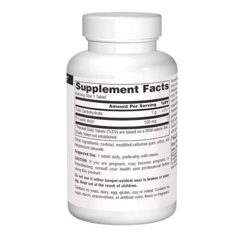 Source Naturals, R-Lipoic Acid, 100 MG, 60 Tabs Source Naturals