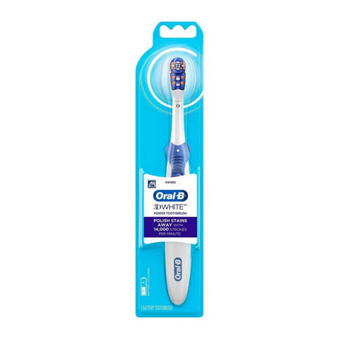 3D White Battery Power Electric Toothbrush 1 Count (Case Of 4) by Oral-B
