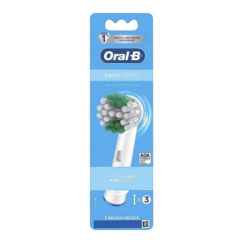 Daily Clean Electric Toothbrush Replacement Brush 3 Count (Case Of 6) by Oral-B