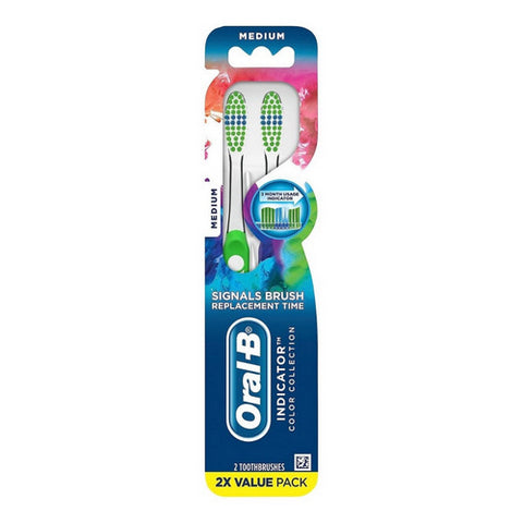 Indicator Color Collection Toothbrushes Medium 2 Count (Case Of 6) by Oral-B
