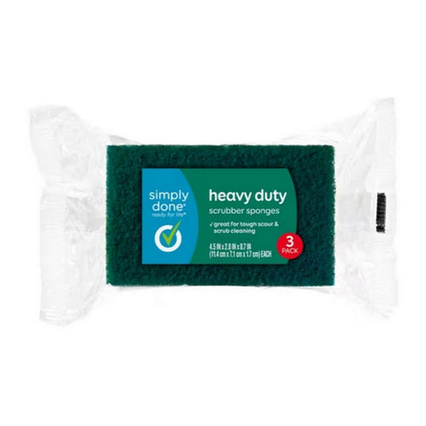 Heavy Duty Scrubber Sponges 3 Count (Case Of 8) by Simply Done