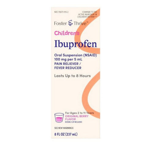 Foster And Thrive, Children's Ibuprofen, 100 Mg, 8 Oz Foster And Thrive