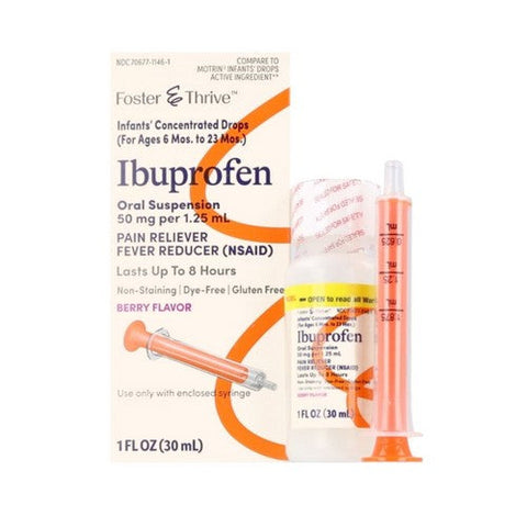 Foster And Thrive, Ibuprofen Infants' Concentrated Drops Dye Free Berry, 1 Oz Foster And Thrive