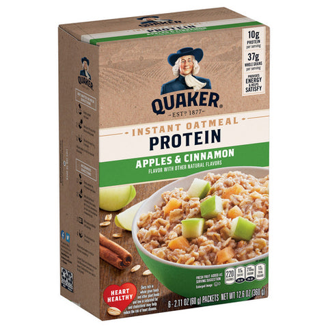 Protein Instant Oatmeal Apples And Cinnamon 12.6 Oz (Case Of 6) by Quaker