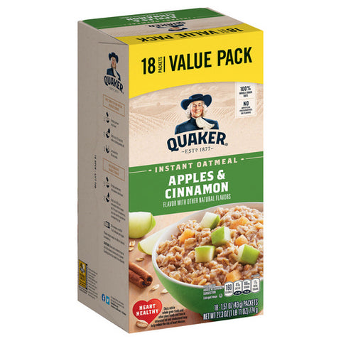 Quaker Instant Oatmeal Apple And Cinnamon 27.3 Oz (Case Of 8) by Quaker