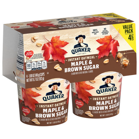 Maple And Brown Sugar Flavor Instant Oatmeal 6.7 Oz (Case Of 6) by Quaker