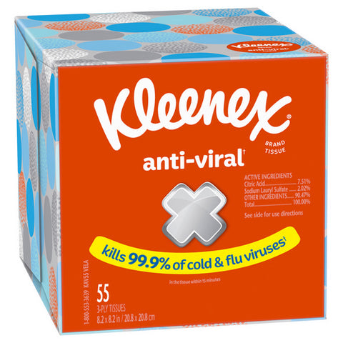 Kleenex Anti Viral Facial Tissue 3 Ply 55 Count (Case Of 27) by Kleenex