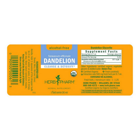 Herb Pharm, Dandelion Glycerite, 1 Oz Herb Pharm