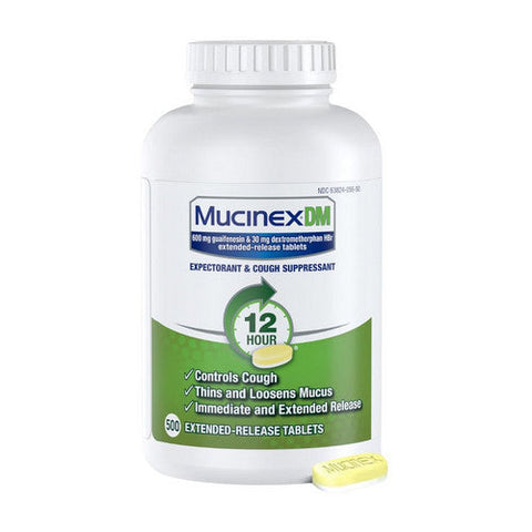Mucinex Dm, Mucinex DM Expectorant And Cough Suppressant 12 Hour, 500 Tablets Mucinex