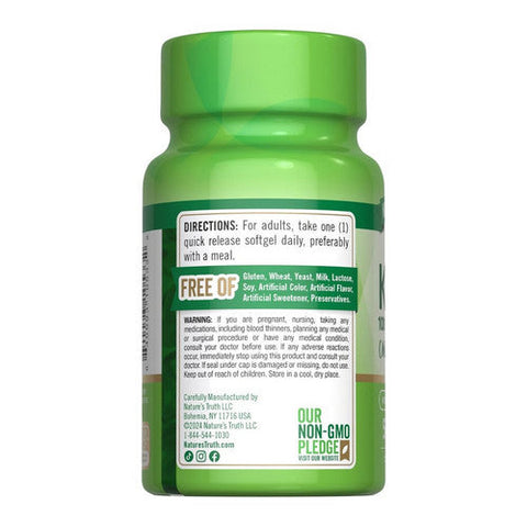 Nature's Truth, Vitamin K-2 Plus Vitamin D3, 50 Count