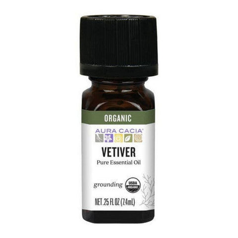 Aura Cacia, Aura Cacia Organic Vetiver Essential Oil, 0.25 Oz Aura Cacia