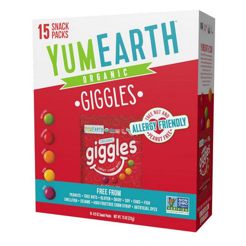 YumEarth, Giggles Chewy Candy Bites Organic Fruit, 15 Count YumEarth