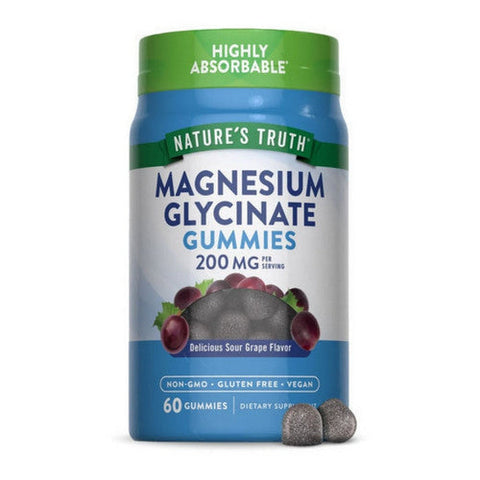 Nature's Truth, Magnesium Glycinate Natural Sour Grape, 200 Mg, 60 Count Nature's Truth