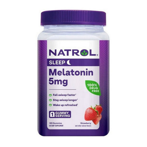 Natrol, Melatonin Sleep Strawberry, 5 Mg, 180 Gummies Natrol