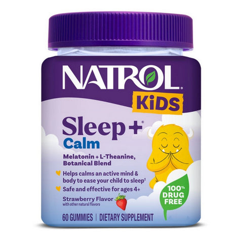 Natrol, Kids Sleep Calm Melatonin With L-Theanine Strawberry Flavor, 60 Gummies Natrol