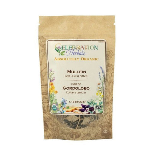 Celebration Herbals, Organic Mullein Leaf Cut And Shifted, 32 Grams Celebration Herbals