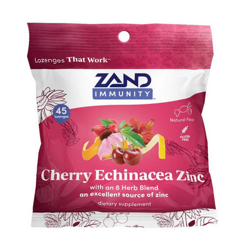 Zand, Cherry Echinacea Zinc Lozenges, 45 Count Zand