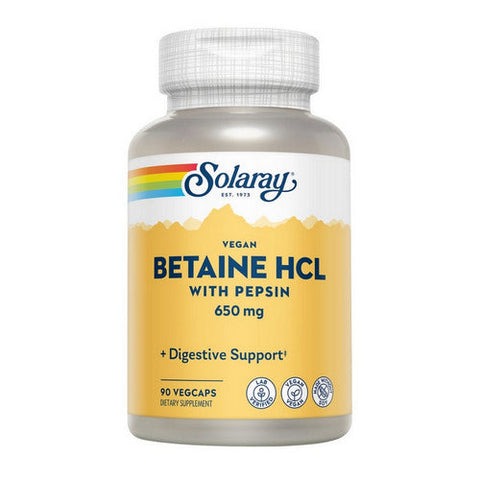 Solaray, Vegan Betaine HCL And Pepsin, 650 Mg, 90 Veg Caps Solaray