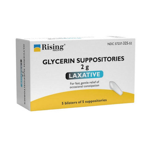 Glycerin Suppositories Laxative 25 Count by Rising Pharmaceuticals