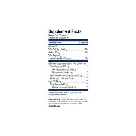 Wiley's Finest, Vegan Omega 3 Adult Gummies Fresh Lemonade, 60 Count Wiley's Finest