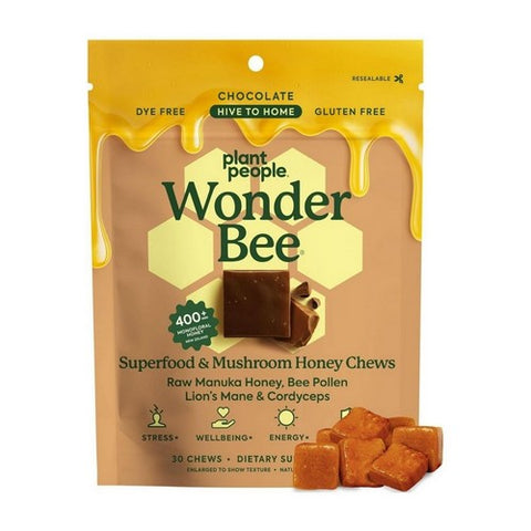 Plant People, WonderBee Mushroom Chocolate Chews, 30 Gummies Plant People